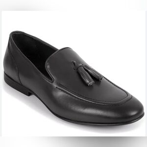 Size 7.5 Sizevella Black Leather Tassel Loafer for Men Retail 309$